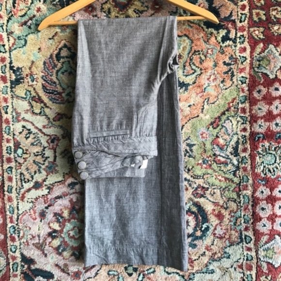 AnthroWide Leg Trousers Side Button Cumberland Ple - Picture 7 of 8